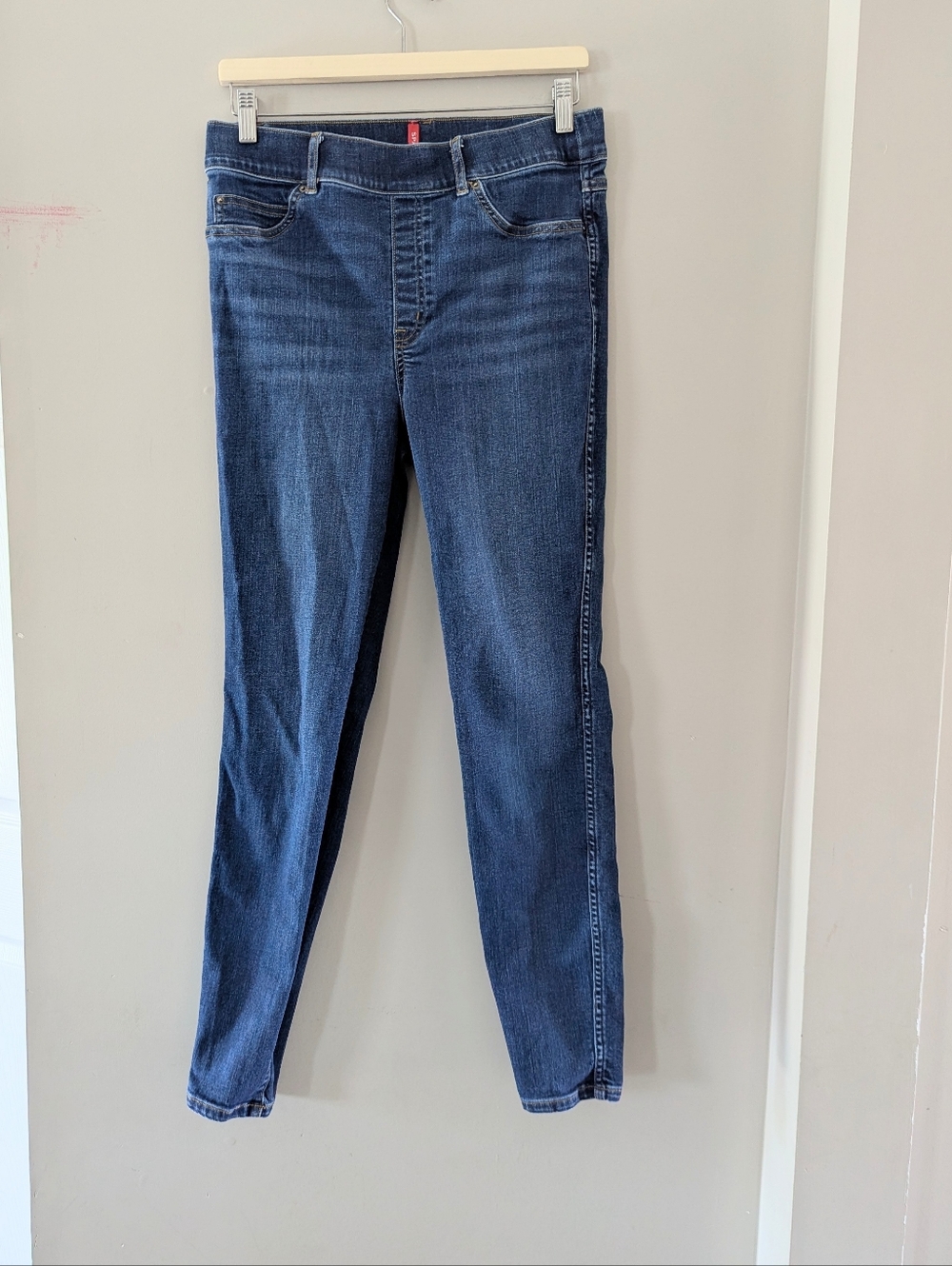 Spanx Medium Wash High Rise Ankle Skinny Jeans Size Large